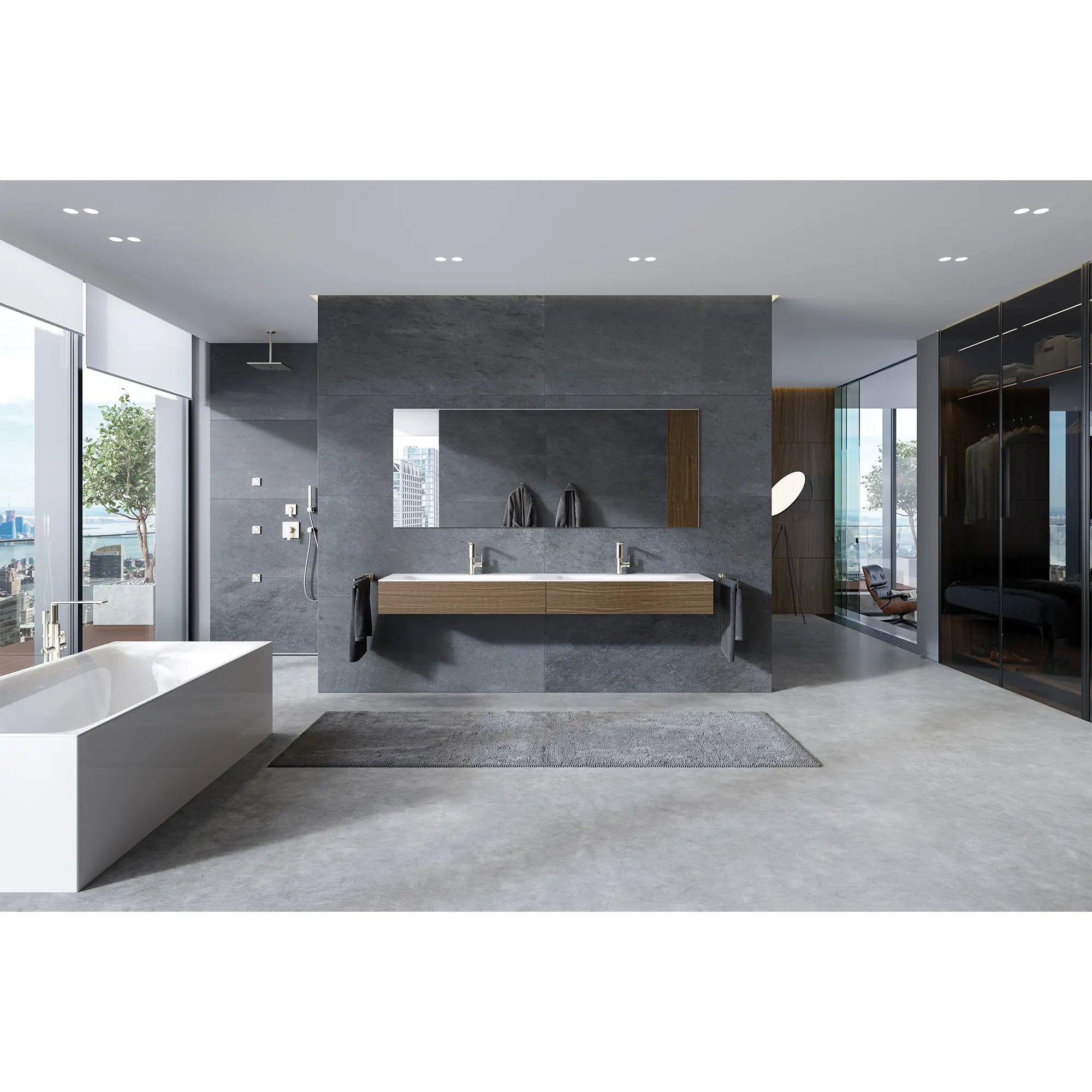 Euphoria Cube+ Stick Hand Shower - 1 Spray, 1.75 GPM (6.6 L/min) // GROHE BRUSHED NICKEL // 234137_Allure_EnvironmentFull_23858EN1_2522EN1_26570EN0_19375EN1_19591EN1_26867EN0_26845EN0_0001_Dec2023_CDNwebp.webp