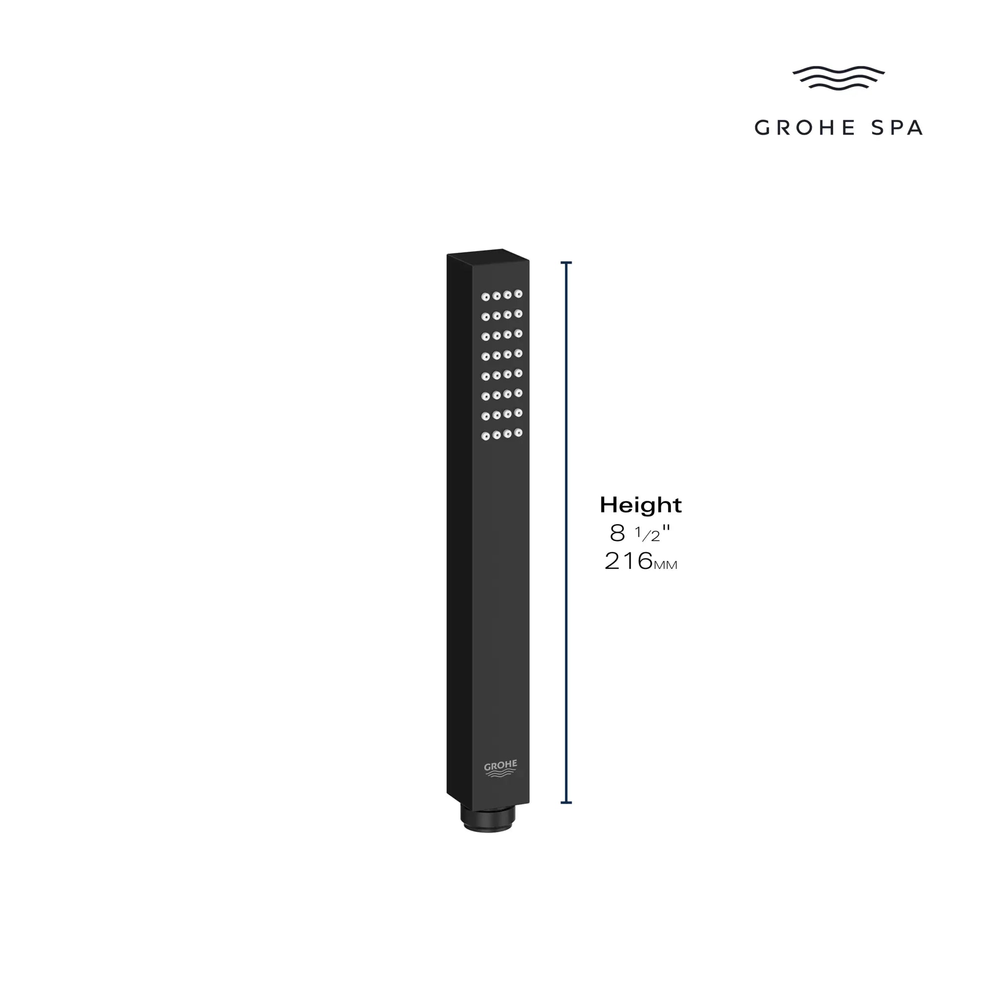 Euphoria Cube+ Stick Hand Shower - 1 Spray, 1.75 GPM (6.6 L/min) // GROHE BRUSHED NICKEL // 235680_Euphoria_Infographic_26867_0002_JAN2024_CDNwebp.webp