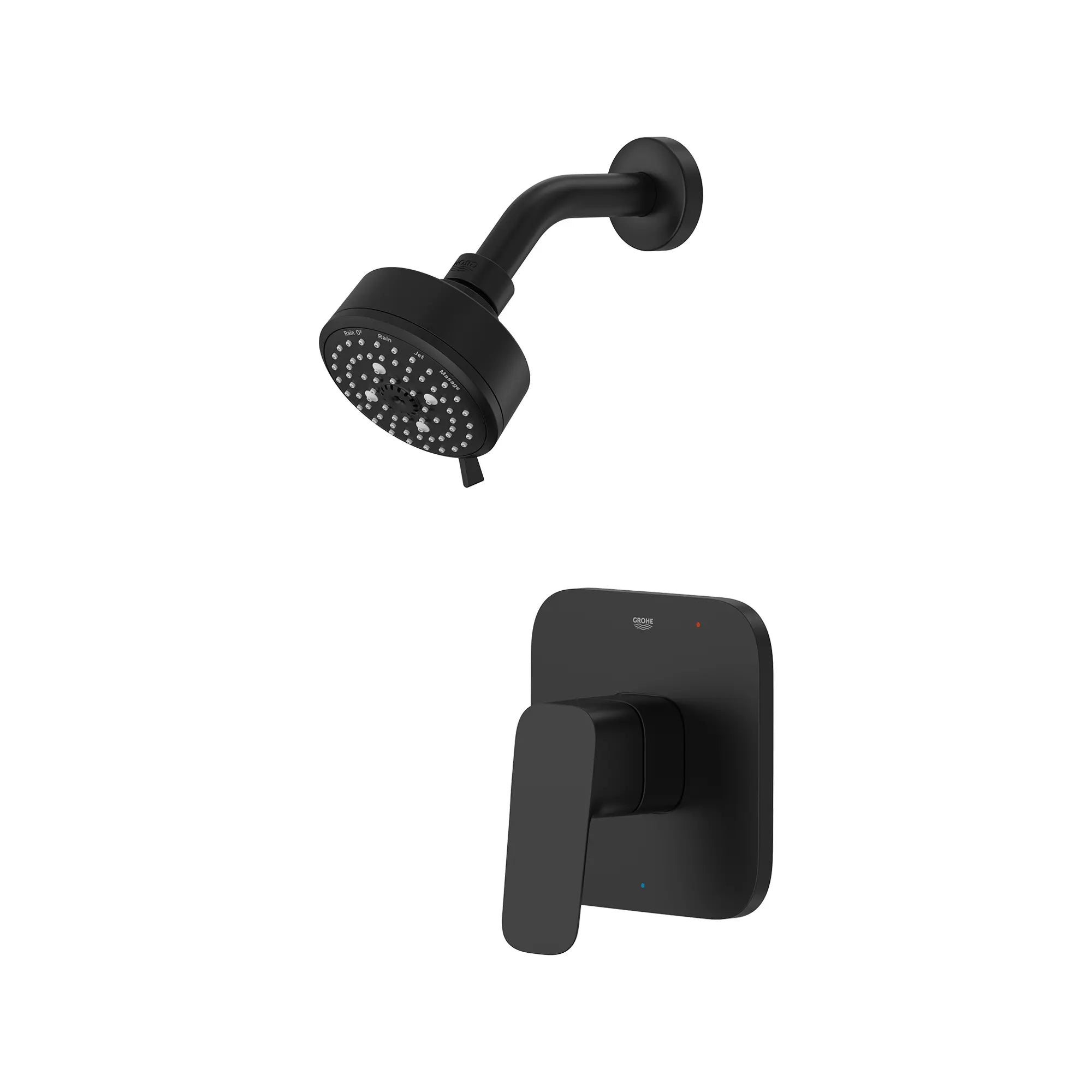 [1053772430] Grohe Cubeo Pressure Balance Valve Shower Trim Kit - MATTE BLACK