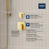[101929GN00] Grohe Cubeo 2-Way Diverter Trim - BRUSHED COOL SUNRISE (BRUSHED GOLD)