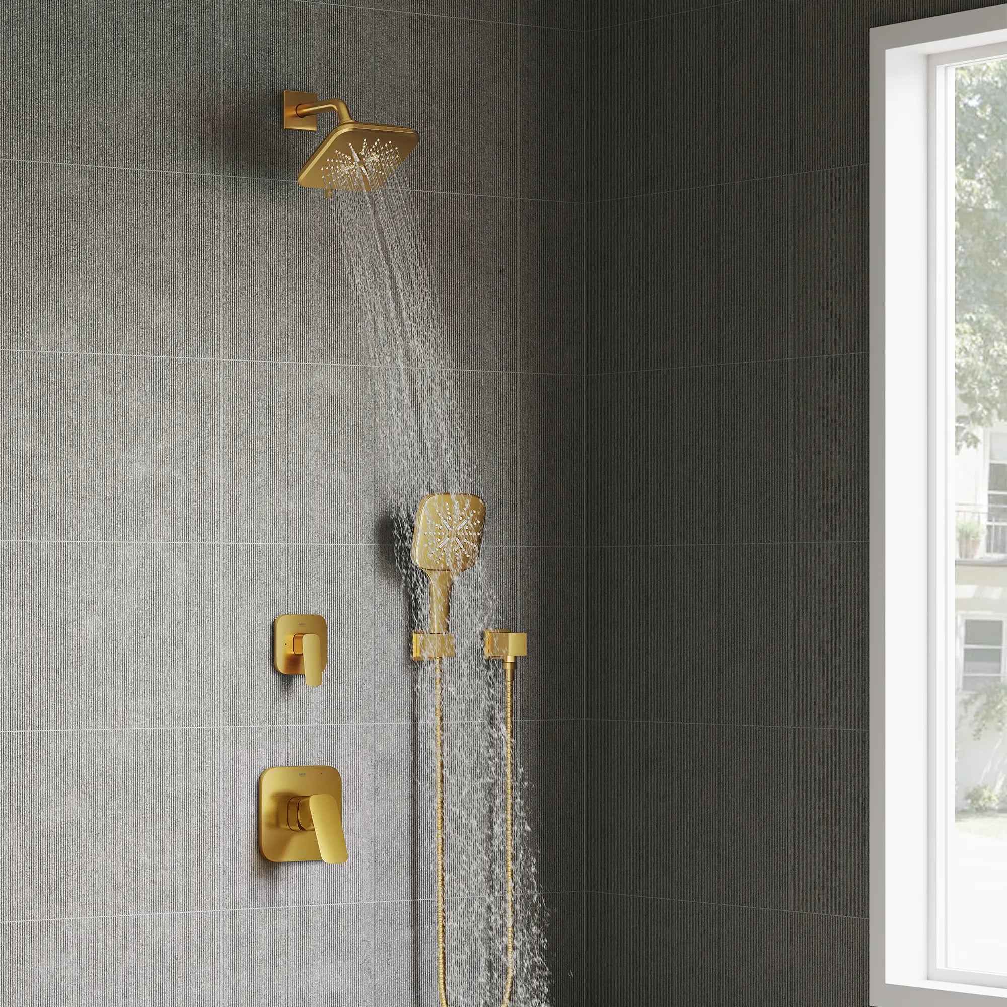 [101929GN00] Grohe Cubeo 2-Way Diverter Trim - BRUSHED COOL SUNRISE (BRUSHED GOLD)