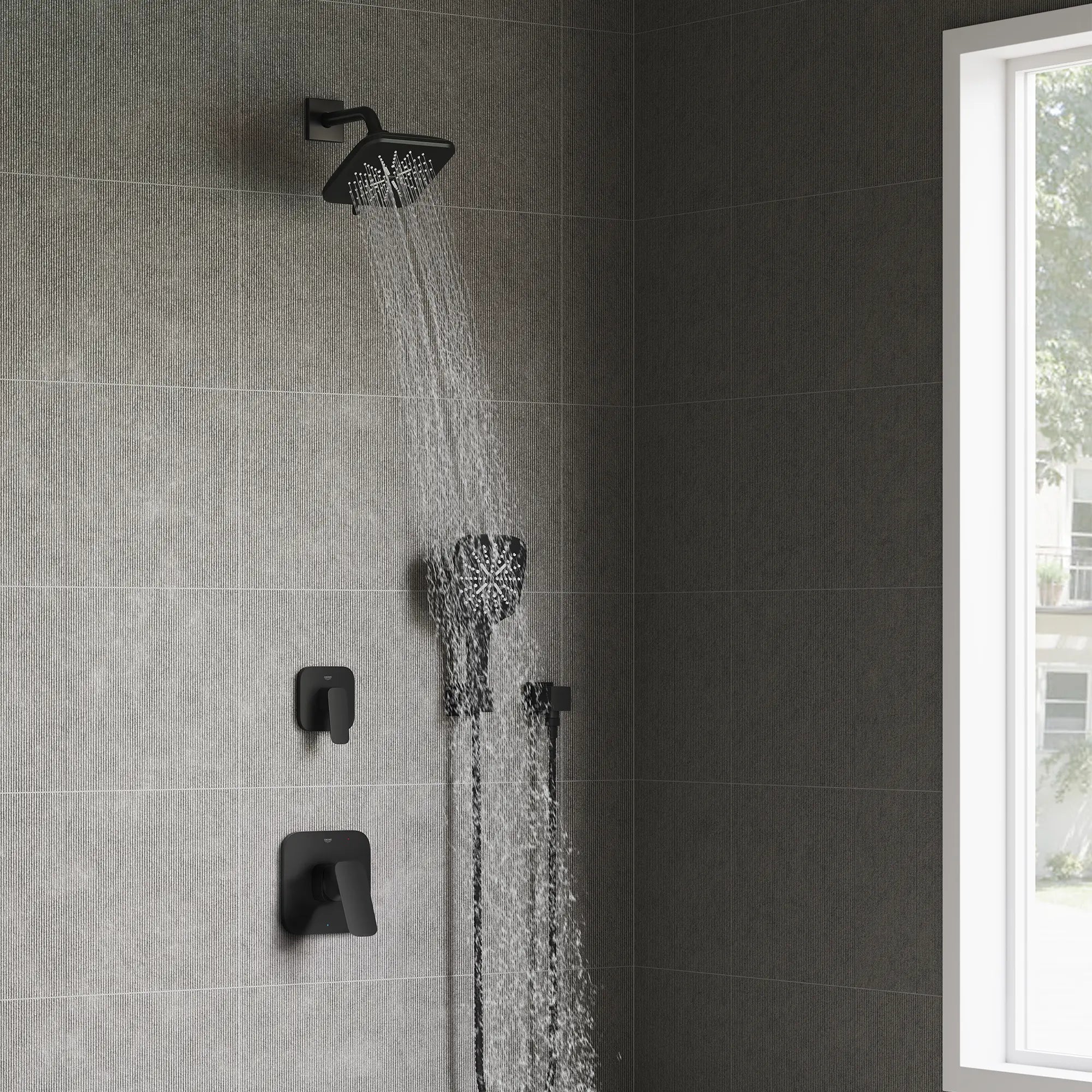 [1019292430] Grohe Cubeo 2-Way Diverter Trim - MATTE BLACK