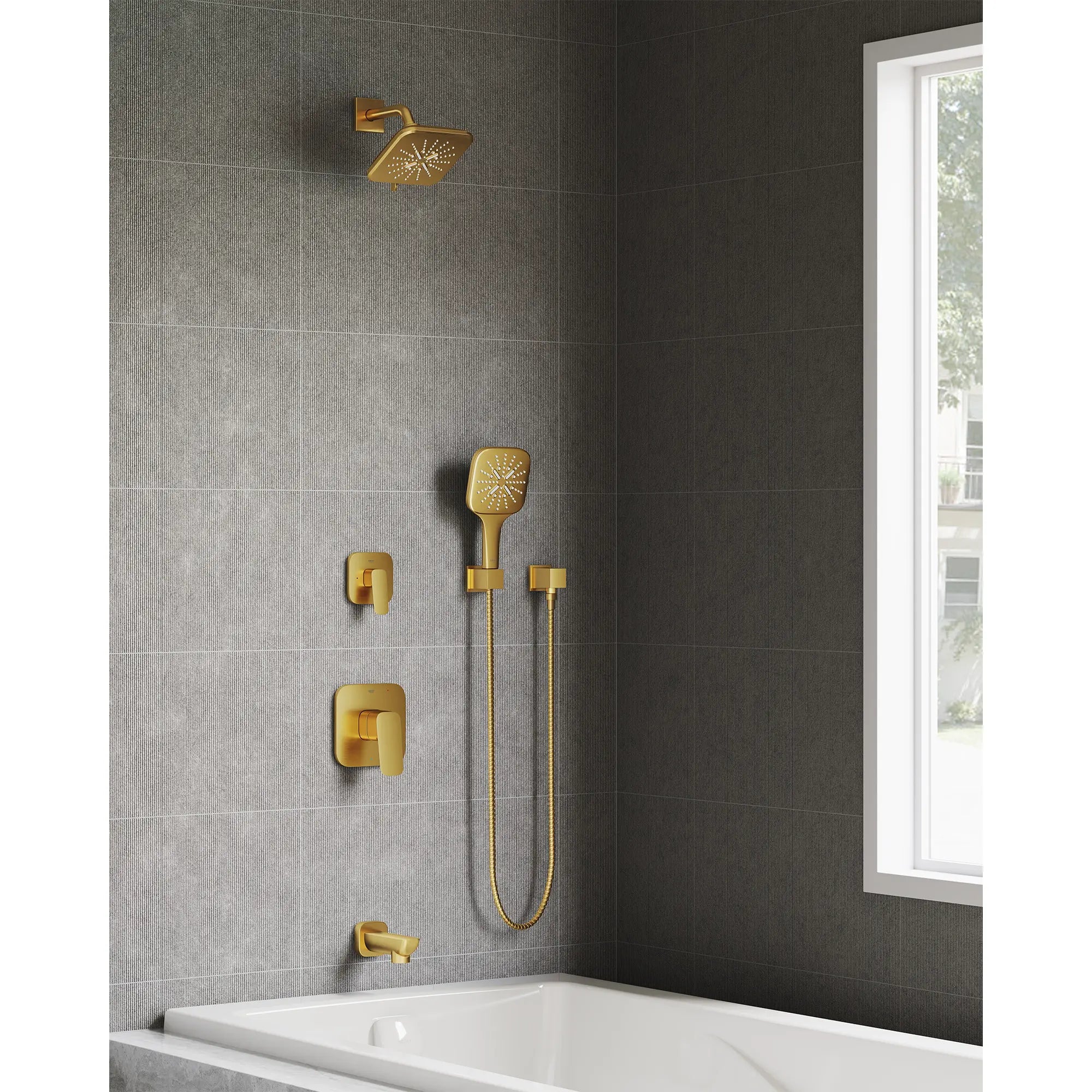 [101926GN00] Grohe Cubeo Tub Spout - BRUSHED COOL SUNRISE (Brushed Gold)