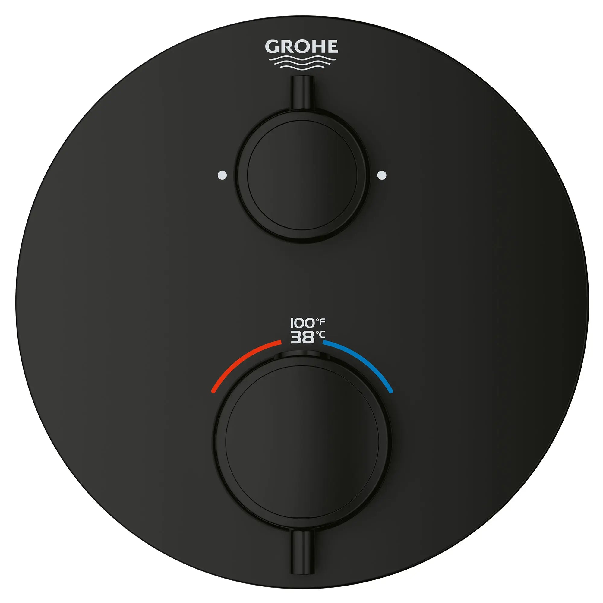 Grohtherm Dual Function 2-Handle Thermostatic Valve Trim // MATTE BLACK // 49815_241332430_1_CDNwebp.webp