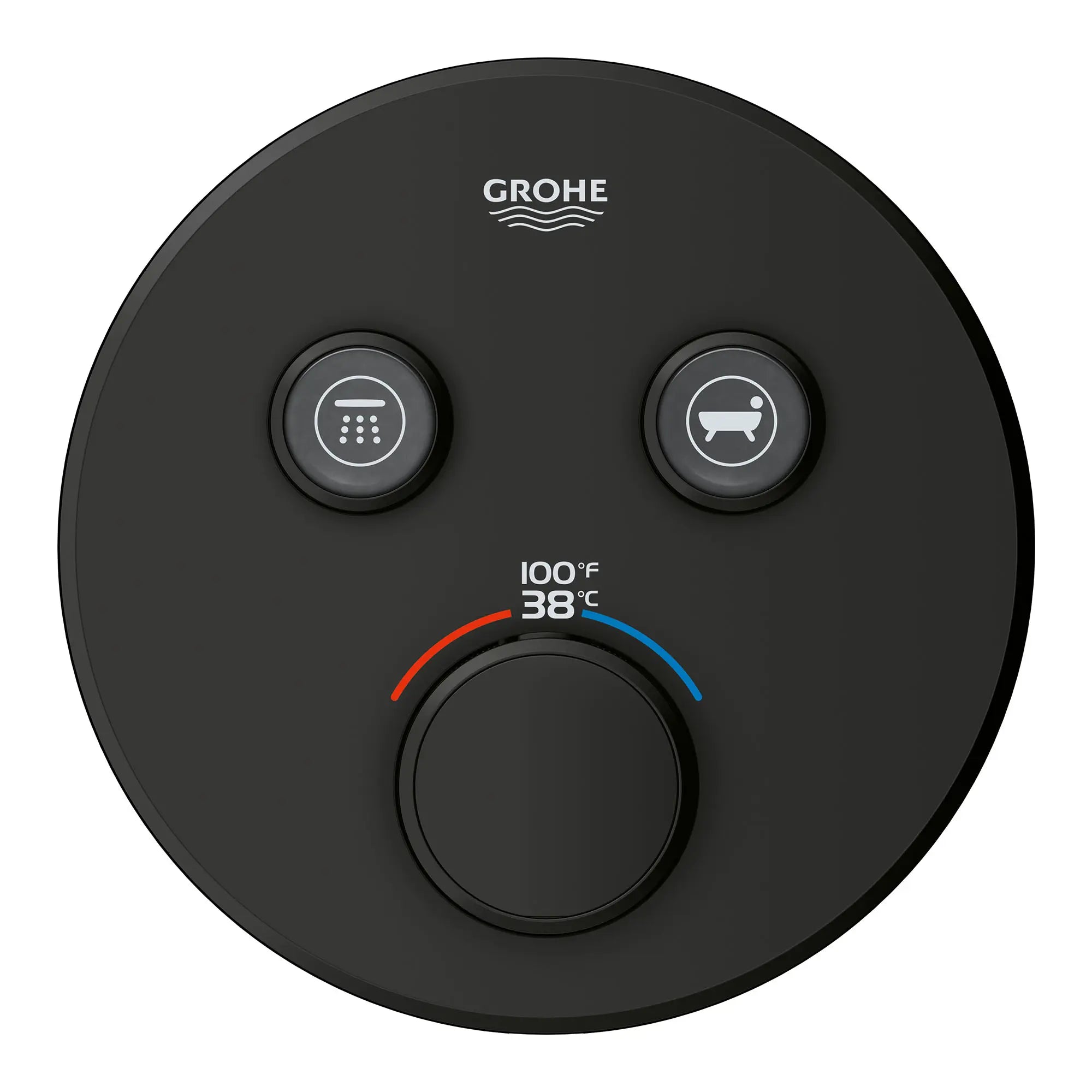 Grohtherm Dual Function Thermostatic Valve Trim // MATTE BLACK // 52233_291372430_1_CDNwebp.webp