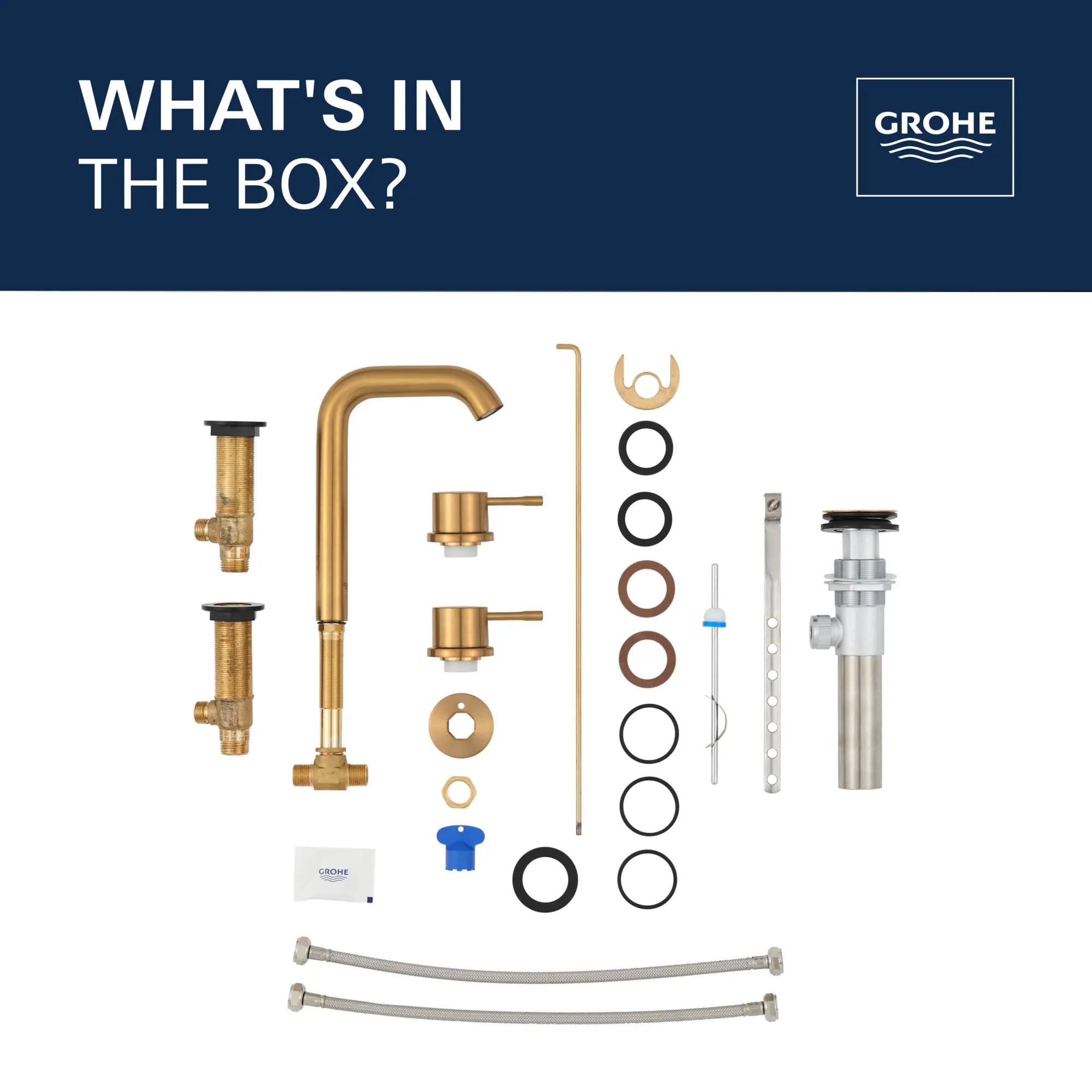 Essence 8-inch Widespread 2-Handle M-Size Bathroom Faucet, 1.2 GPM (4.5 L/min) // GROHE BRUSHED NICKEL // 68617_2021_GROHE_Essence_WhatsintheBox_20297_A_Infographics_1_CDNwebp.webp