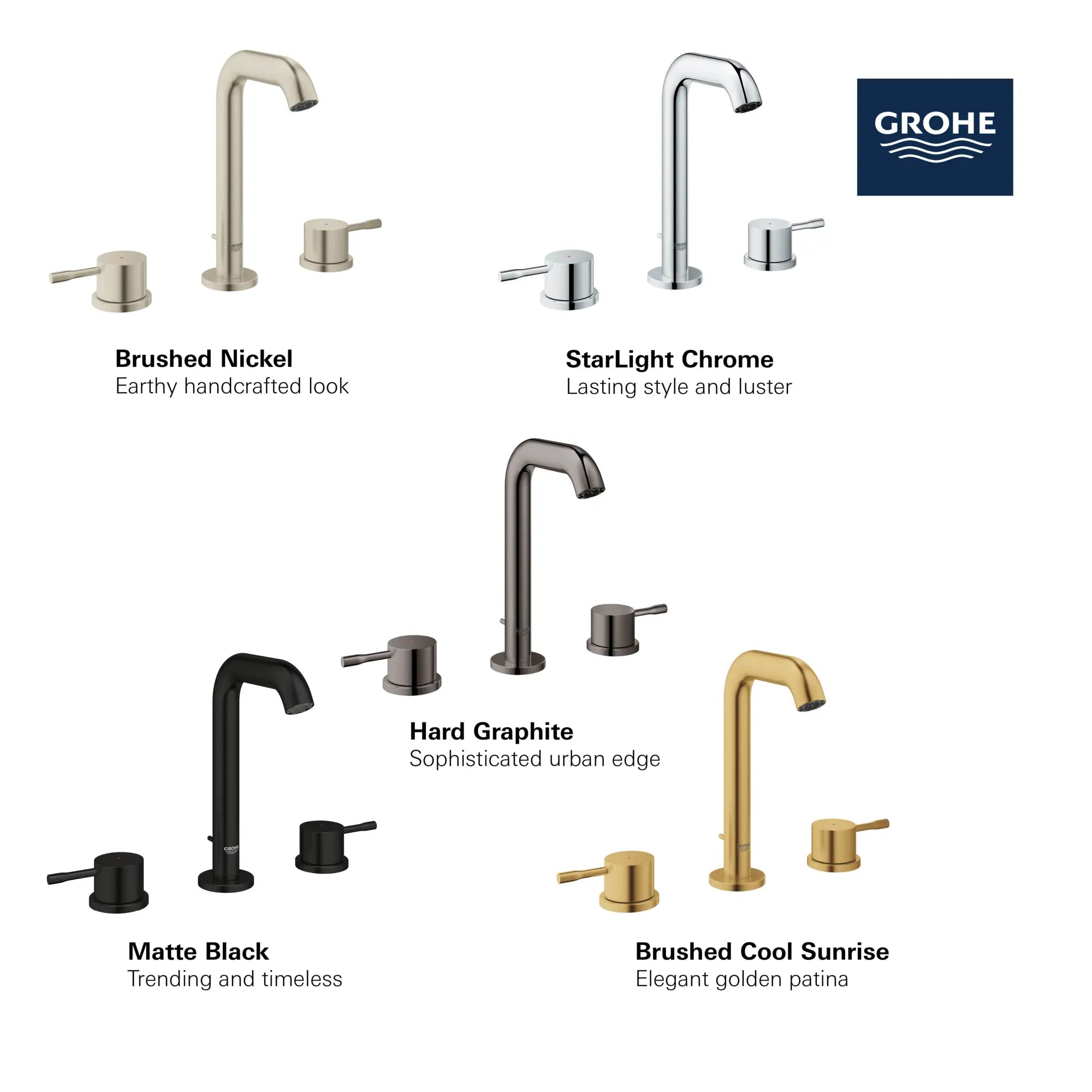 Essence 8-inch Widespread 2-Handle M-Size Bathroom Faucet, 1.2 GPM (4.5 L/min) // Hard Graphite (Polished Black) // 68638_GROHE_Essence_Bath_Wideset_M-Size_20297_A_Info_3_CDNwebp.webp