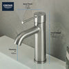 Essence Single Hole Single-Handle S-Size Bathroom Faucet, 1.2 GPM (4.5 L/min) // GROHE CHROME // 68645_GROHE_Infographics_Essence_Bath_OHM_S-Size_23592_F2_CDNwebp.webp