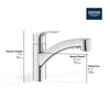 Eurosmart Single-Handle Dual Spray Pull-Out Kitchen Faucet 1.75 gpm (6.6 L/min) // GROHE CHROME // 68877_2021_GROHE_Eurosmart_Kitchen_30306_Infographics_2_CDNwebp.webp