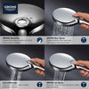 Rainshower Hand Shower - 3 Sprays, 1.75 GPM (6.6 L/min) // GROHE BRUSHED NICKEL // 69111_GROHE_Info_SmartActive_HandShower_26552_26545_F1_CDNwebp.webp