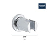 Rainshower Wall Mount Hand Shower Holder // GROHE BRUSHED NICKEL // 69218_GROHE_Matte_Black_Launch_DIMENSIONAL_27074_0_Infographics_1_CDNwebp.webp