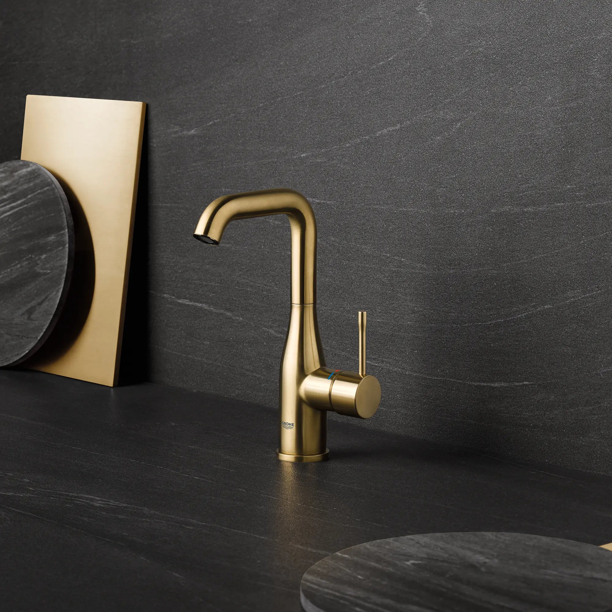Essence Single Hole Single-Handle L-Size Bathroom Faucet, 1.2 GPM (4.5 L/min) // GROHE BRUSHED COOL SUNRISE // 70152_B-23486GNA_CDNwebp.webp