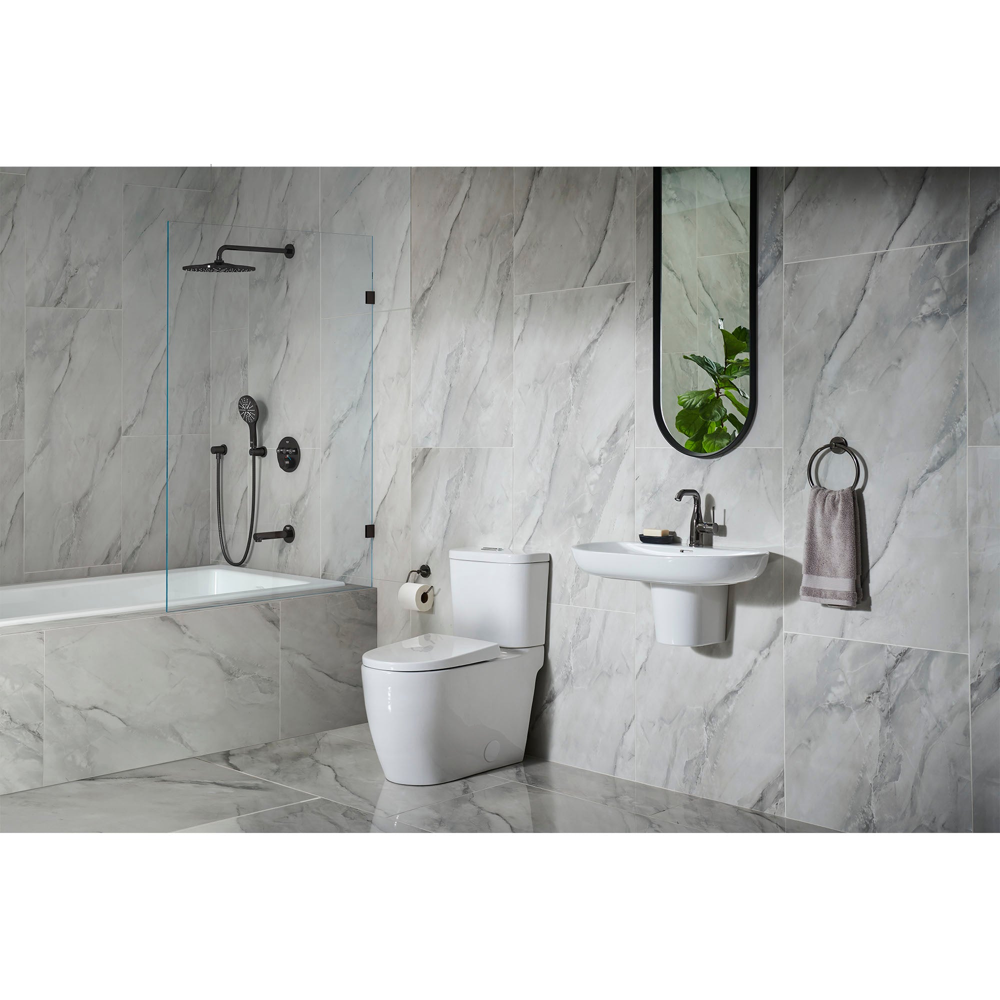 Concetto Tub Spout - HARD GRAPHITE (POLISHED BLACK)