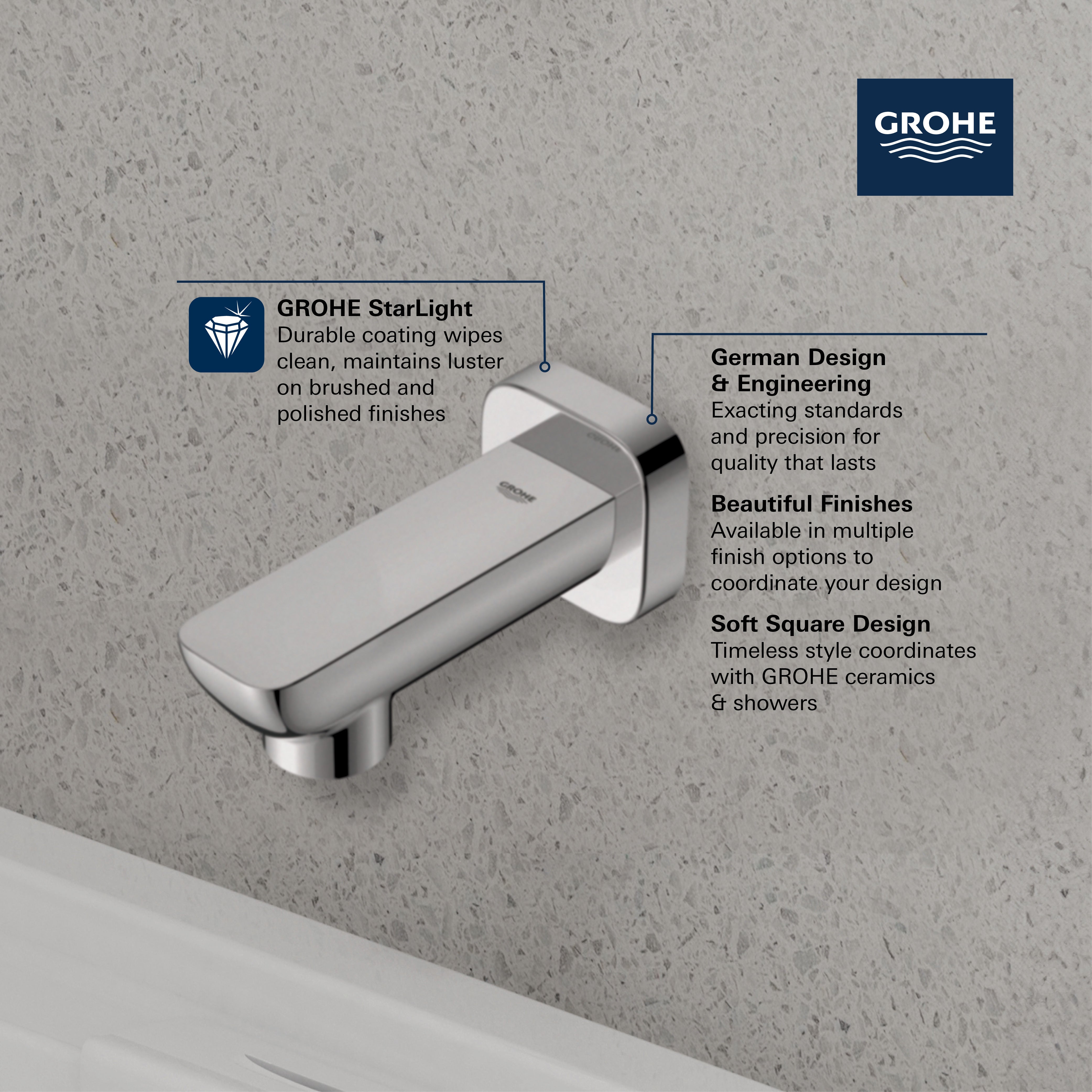 [1019262430] Grohe Cubeo Tub Spout - MATTE BLACK